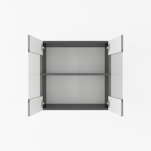 Шкаф навесной 600мм К-67 (витрина) Черный+Асфальт foto 2