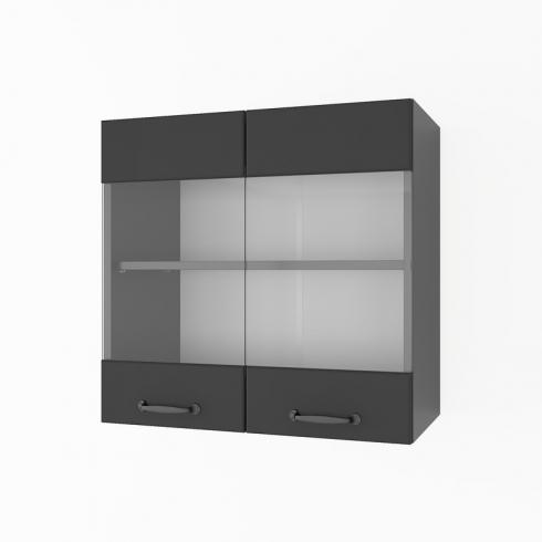 Шкаф навесной 600мм К-67 (витрина) Черный