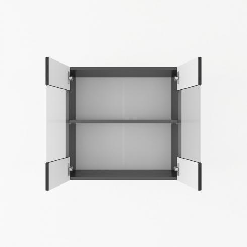 Шкаф навесной 600мм К-67 (витрина) Черный+Белый foto 2