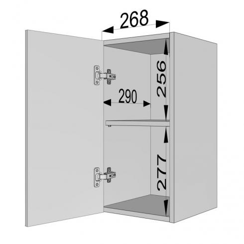 Шкаф навесной 300мм К-58 Белый+Асфальт foto 4
