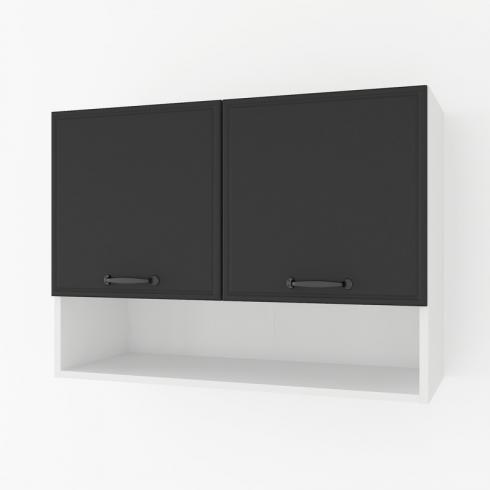 Шкаф навесной с нишей 800мм К-53 Белый+Чорный