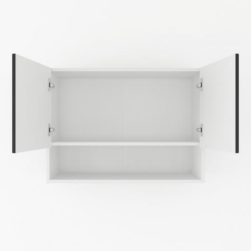 Шкаф навесной с нишей 800мм К-53 Белый+Чорный foto 2