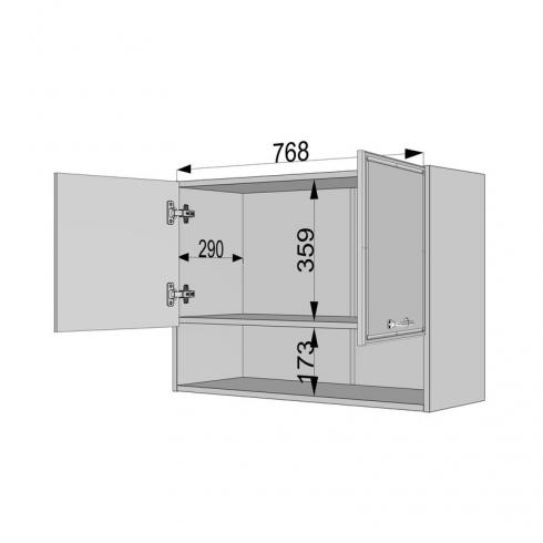Шкаф навесной с нишей 800мм К-53 Черный+Белый foto 4