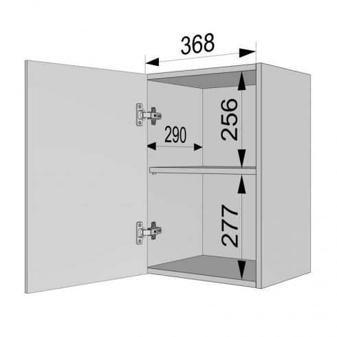 Шкаф навесной 400мм К-51 Чорный foto 4