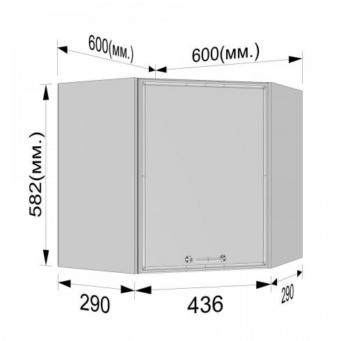Шкаф навесной угловой К-73 Черный+Асфальт foto 2