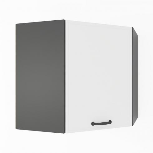 Шкаф навесной угловой К-73Чорный+Белый