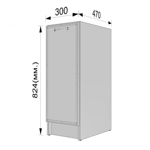 Тумба низ 300мм К-57(без столешницы)Белый+Асфальт foto 3