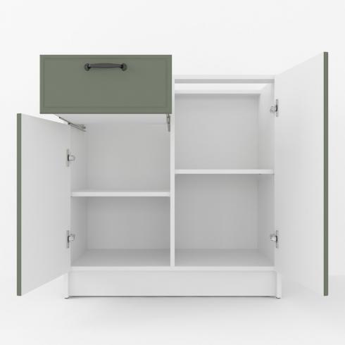 Тумба низ (комби) 800мм, К-65(без столешницы) Белый+Камуфляж foto 2