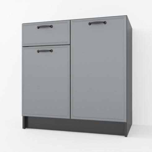 Тумба низ (комби) 800мм, К-65(без столешницы) Черный+Асфальт