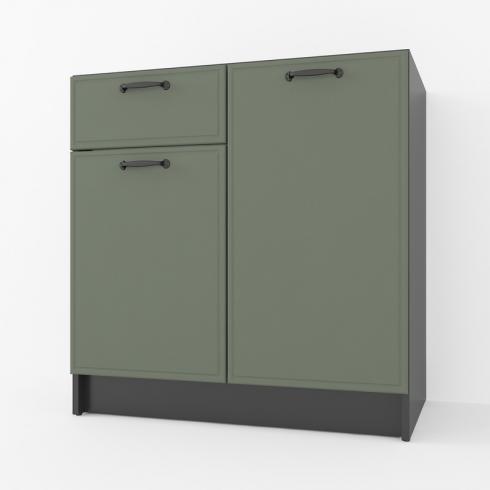 Тумба низ (комби) 800мм, К-65(без столешницы) Черный+Камуфляж