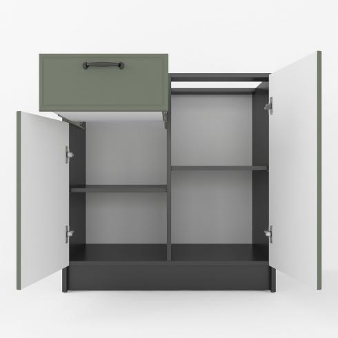 Тумба низ (комби) 800мм, К-65(без столешницы) Черный+Камуфляж foto 2