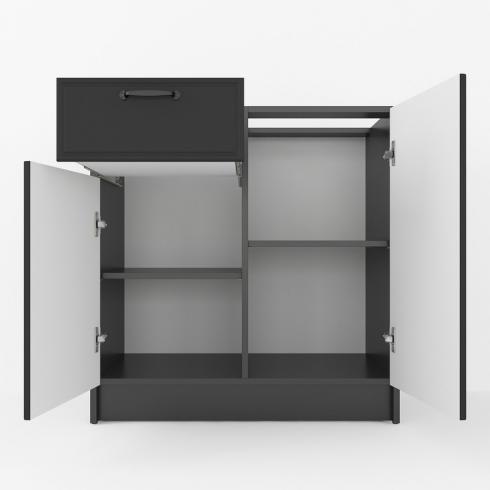 Тумба низ (комби) 800мм, К-65(без столешницы) Черный foto 2