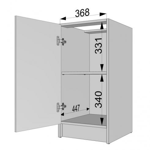Тумба низ 400мм (без столешницы) К-64 Черный+Белый foto 4
