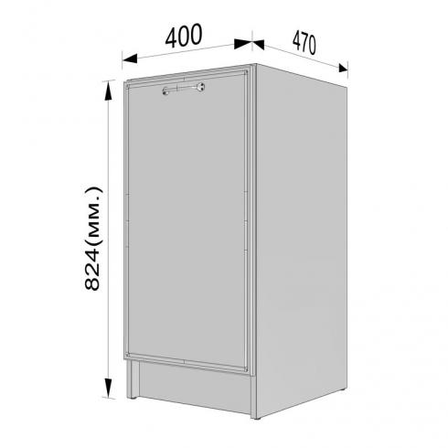 Тумба низ 400мм (без столешницы) К-64 Черный+Белый foto 3