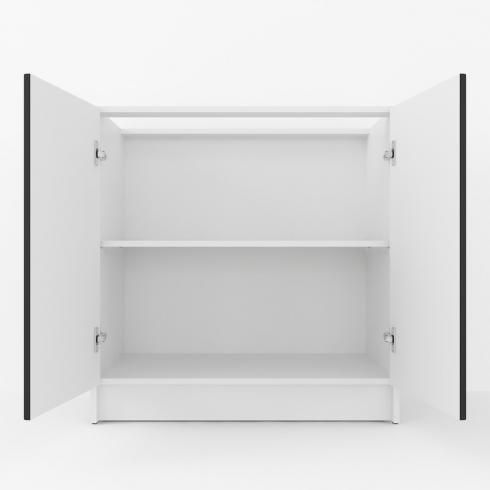 Тумба низ  800мм, К-66 (без столешницы) Белый+Черный foto 2