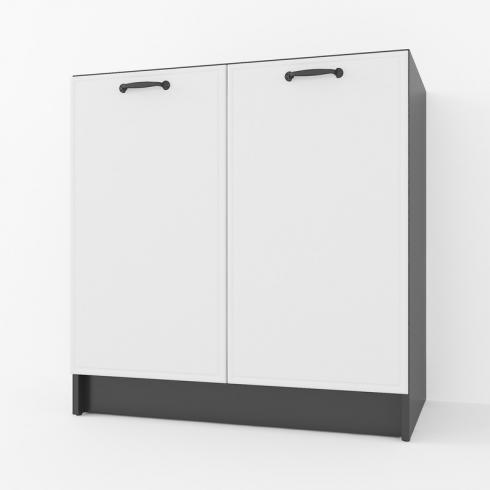 Тумба низ  800мм, К-66 (без столешницы) Чорный+Белый