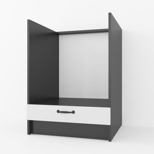 Тумба под духовку 600мм К-56 (столешницы) Черный+Белый