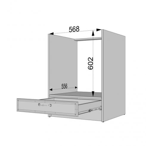 Тумба под духовку 600мм К-56 (столешницы) Черный+Белый foto 4