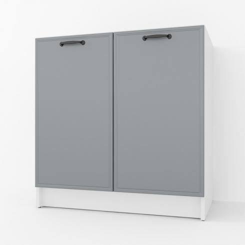 Тумба низ 800мм,мойка (без столешницы) К-55 Белый+Асфальт