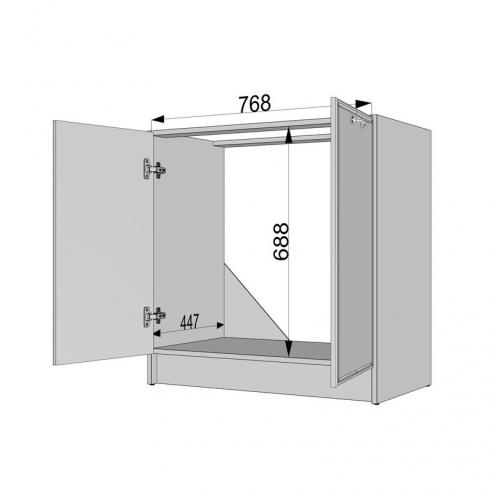 Тумба низ 800мм,мойка (без столешницы) К-55 Белый+Камуфляж foto 4