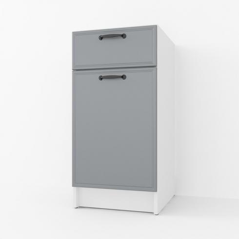 Тумба низ 400мм К-54 (без столешницы) Белый+Асфальт