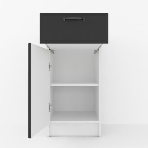 Тумба низ 400мм К-54 (без столешницы) Белый+Черный foto 2