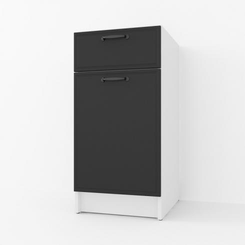Тумба низ 400мм К-54 (без столешницы) Белый+Черный