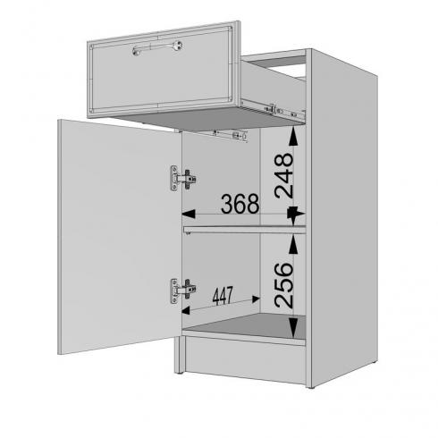 Тумба низ 400мм К-54 (без столешницы) Черный+Камуфляж foto 4