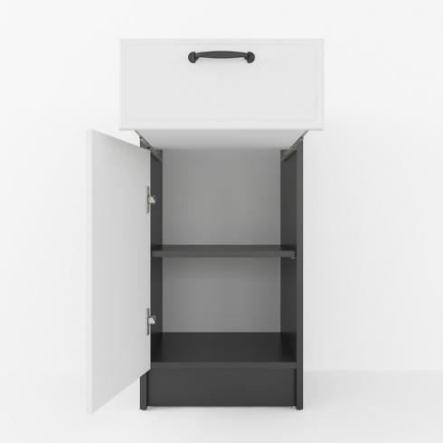 Тумба низ 400мм К-54 (без столешницы) Черный+Белый foto 2