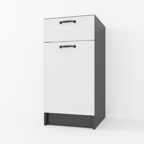 Тумба низ 400мм К-54 (без столешницы) Черный+Белый