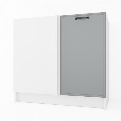 Тумба угловая низ К-74 Белый+Асфальт