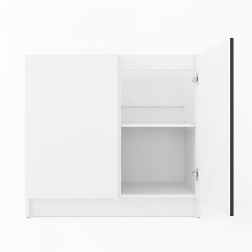 Тумба угловая низ К-74 Белый+Черный foto 2