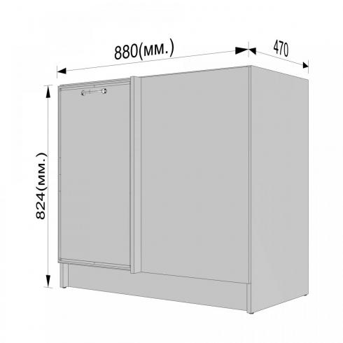 Тумба угловая низ К-74 Черный+Асфальт foto 3