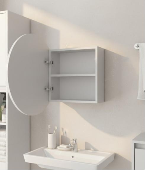 Круглое зеркало со шкафчиком М-25,50см Белый foto 2