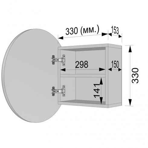 Круглое зеркало со шкафчиком М-25,50см Дуб Сонома foto 4