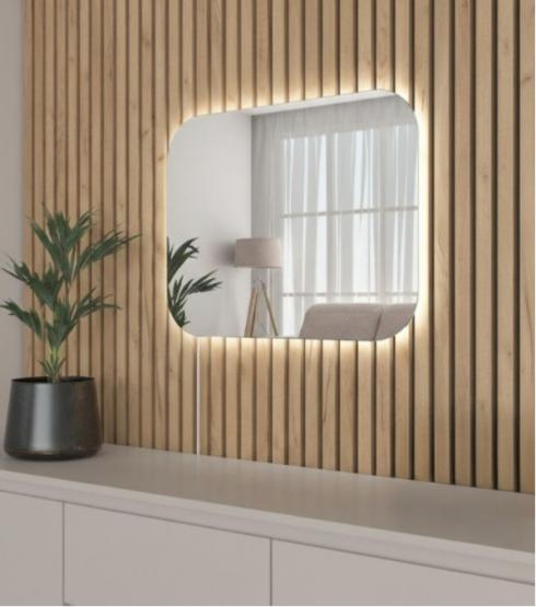 Прямоугольное зеркало с подсветкой В-28, 65*50см