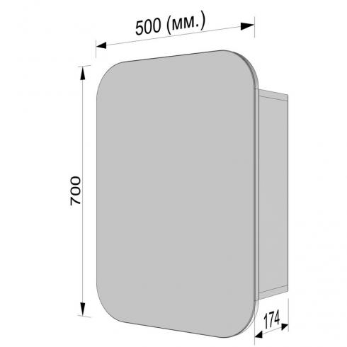 Прямоугольное зеркало со шкафчиком М-30, 70*50 foto 3