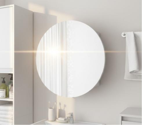 Круглое зеркало со шкафчиком М-27, 70см