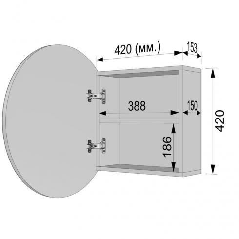 Круглое зеркало со шкафчиком М-26, 60см foto 4