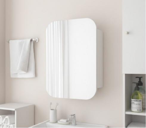 Прямоугольное зеркало со шкафчиком М-30, 70*50 Белый