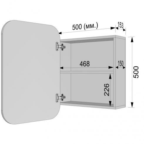 Прямоугольное зеркало со шкафчиком М-30, 70*50 Бетон foto 4