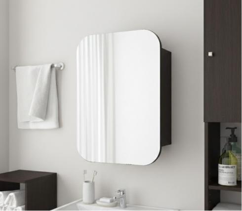 Прямоугольное зеркало со шкафчиком М-30, 70*50 Венге темный