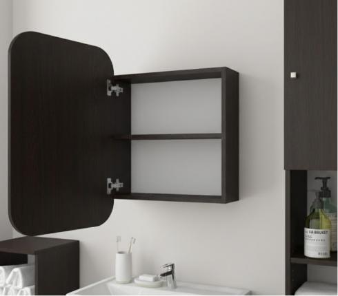 Прямоугольное зеркало со шкафчиком М-30, 70*50 Венге темный foto 2