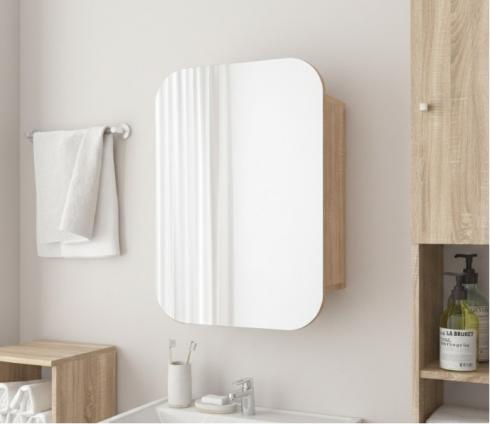 Прямоугольное зеркало со шкафчиком М-30, 70*50 Дуб Сонома