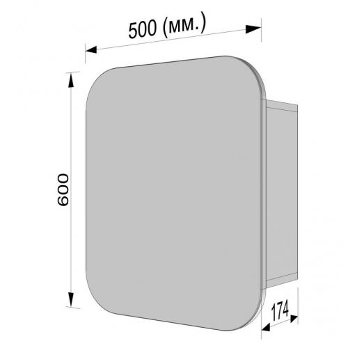 Прямоугольное зеркало со шкафчиком М-28, 60*50 Бетон foto 3