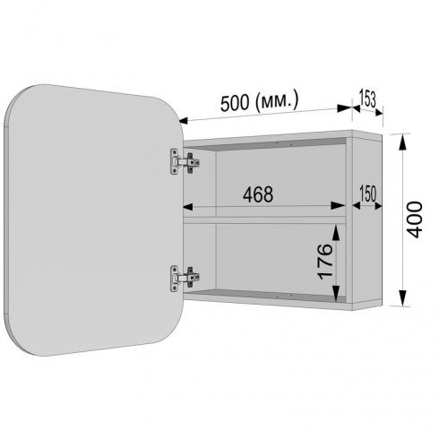 Прямоугольное зеркало со шкафчиком М-28, 60*50 Дуб Сонома foto 4