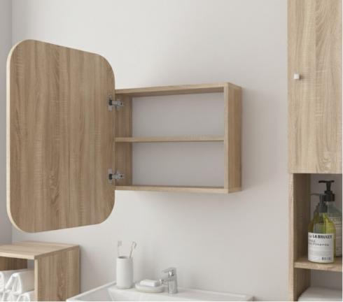 Прямоугольное зеркало со шкафчиком М-28, 60*50 Дуб Сонома foto 2