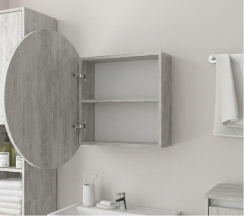 Круглое зеркало со шкафчиком М-27, 70см Бетон foto 2