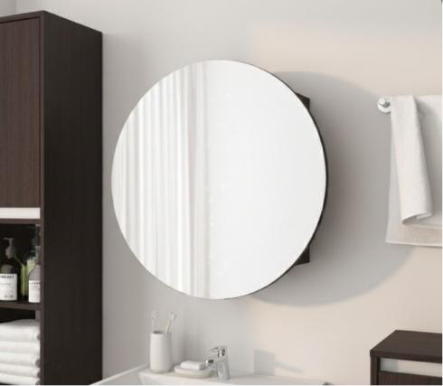 Круглое зеркало со шкафчиком М-27, 70см Венге Темный