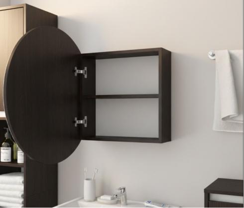 Круглое зеркало со шкафчиком М-27, 70см Венге Темный foto 2